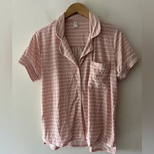 Bare Necessities‎ Pink and White Stripe Cozy Soft Pajama Top